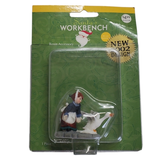 Santa's Workshop 2002 Girl and Duck  Resin Accessory VTG Christmas Village - Picture 2 of 10